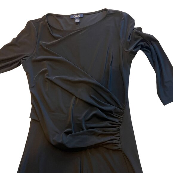 Chaps Black Midi Wrap Dress - Picture 5 of 6